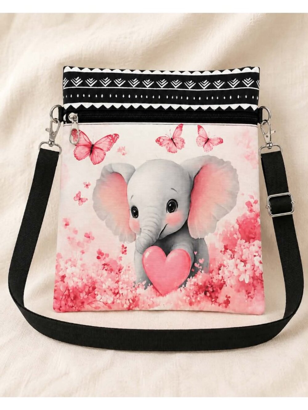 Pink Elephant Crossbody Bag